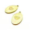 Pendentifs ovale Coeur  20mm en Acier Inoxydable 316L Placage IONIQUE finition Doré
