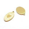 Pendentifs ovale Coeur  20mm en Acier Inoxydable 316L Placage IONIQUE finition Doré à l'or fin 18K