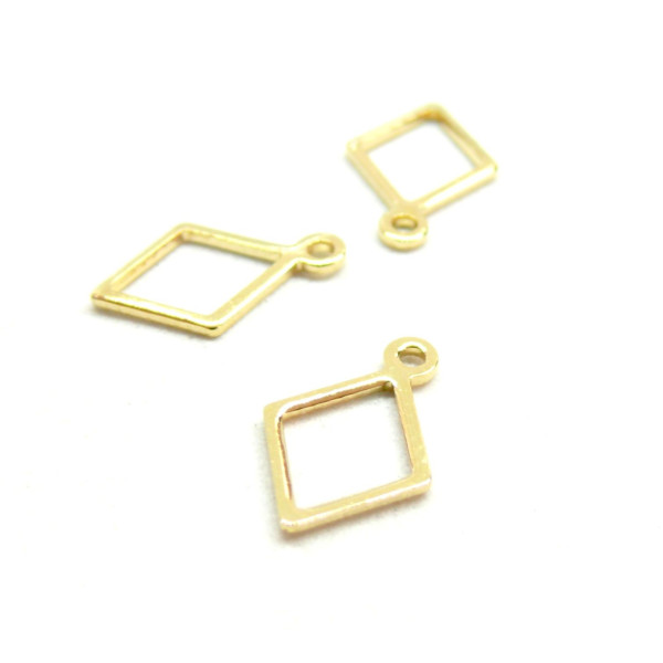 Pendentifs, breloques Losange 14mm en Acier Inoxydable 304 finition Doré