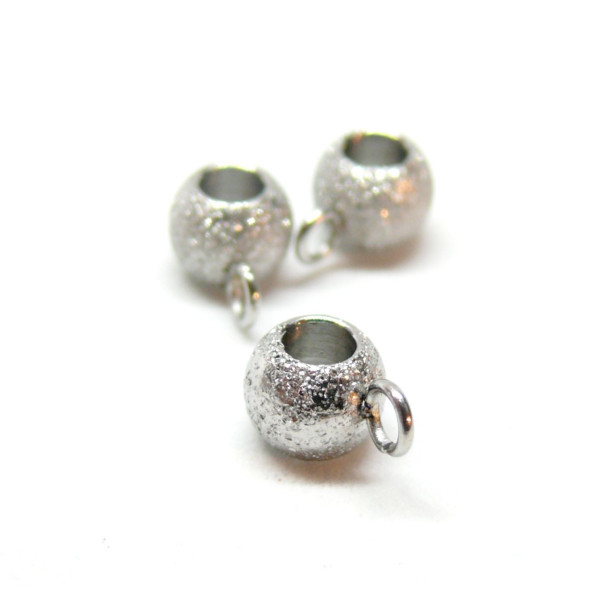 Bélières - Effet Stardust -  6 mm - Acier Inoxydable coloris Argent