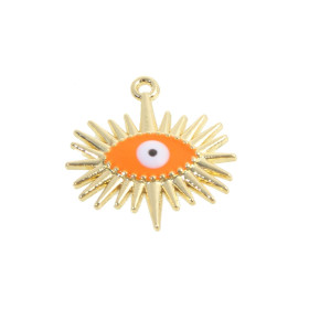 Pendentifs Oeil de la protection 21mm résine émaillé GRIGRI Orange
