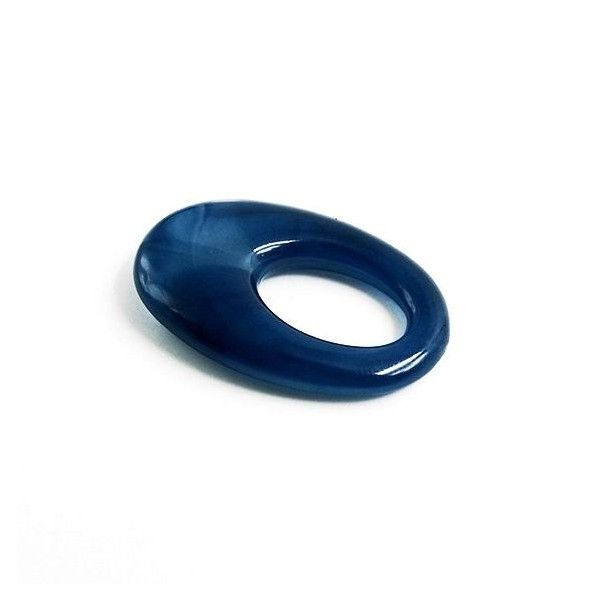 Pendentifs Acrylique forme Ovale Bleu marbré 33mm