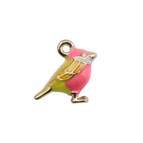 Pendentifs Oiseau 3Dmm résine émaillé