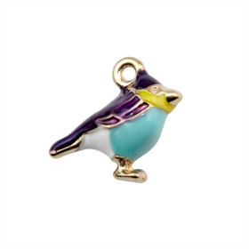 Pendentifs Oiseau 3Dmm résine émaillé