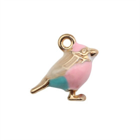 Pendentifs Oiseau 3Dmm résine émaillé