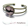 Support de bracelet 16mm laiton finition Bronze et 1 cabochon en verre