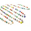 Chaine avec Perles de verre Cube multicolores 3.5mm en acier Inoxydable 304 finition doré
