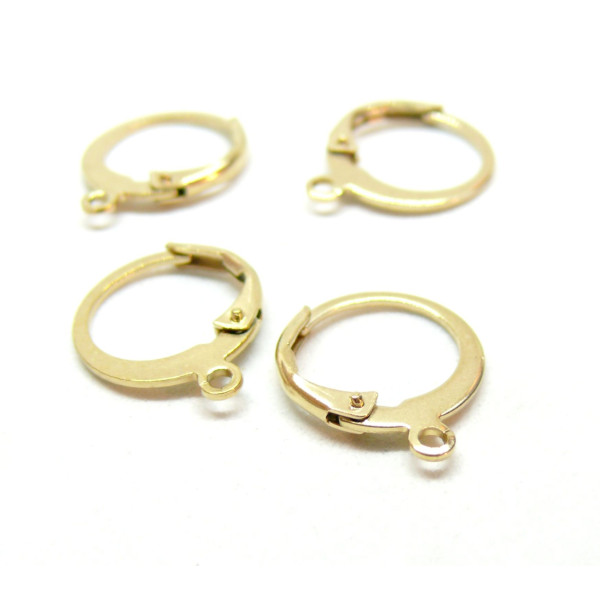 Boucles d’Oreilles Dormeuses Cercle avec Attache 12 mm – Acier Inoxydable 304 – Finition Doré Placage Ionique