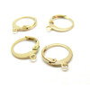 Boucles d’Oreilles Dormeuses Cercle avec Attache 12 mm – Acier Inoxydable 304 – Finition Doré Placage Ionique