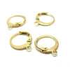 Boucles d’Oreilles Dormeuses Cercle avec Attache 12 mm – Acier Inoxydable 316 Doré à l'or fin 18K, Placage Ionique