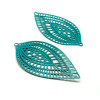 Estampes Pendentifs marquise Travaillées 45mm métal finition Bleu vert pétrole