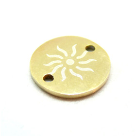 Connecteurs  Soleil dans cercle, en Acier Inoxydable 304 finition Doré