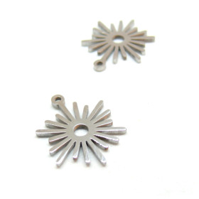 Pendentifs Soleil  19mm en Acier Inoxydable 304 finition Argenté