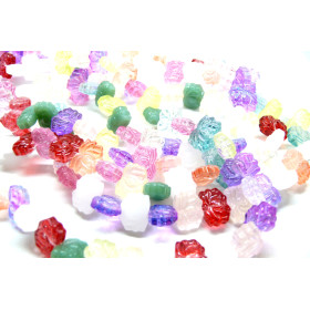 Perles intercalaire forme Lotus 10 par 14mm en verre  multicolores