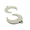 Pendentifs Lune , croissant, Corne 16mm, Acier Inoxydable 304 finition Argenté