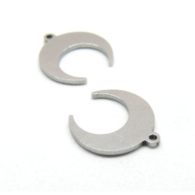 Pendentifs Lune , croissant, Corne 16mm, Acier Inoxydable 304 finition Argenté
