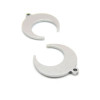 Pendentifs Lune , croissant, Corne 16mm, Acier Inoxydable 304 finition Argenté