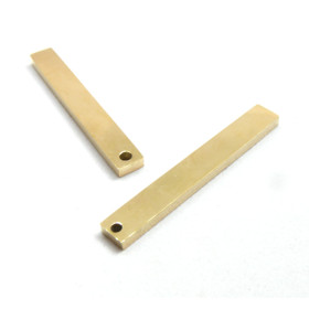 Pendentifs Rectangle 35mm, Plaque à personnaliser avec poinçon, Acier Inoxydable 304 finition Doré