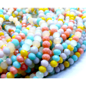 Perles Rondelles Verre Facettée 3 par 2.5mm Multicolores