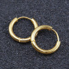 Créoles Rondes 14mm, épaisseur 2mm, Acier Inoxydable 304 finition Doré à l'or fin 18K