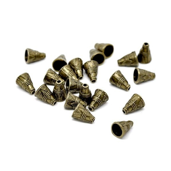 Cônes, embouts caps coupelles MAYA  métal coloris Bronze