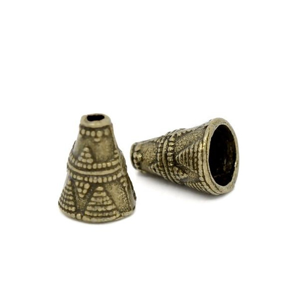 Cônes, embouts caps coupelles MAYA  métal coloris Bronze