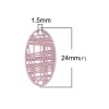 Estampes pendentif connecteur filigrane Ovale Futuriste Rose de 24mm