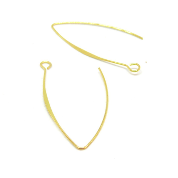 Boucles d'oreille dormeuses 43mm – Laiton Doré à l'or fin 18K