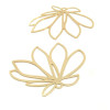 Estampes Pendentifs Fleurs feuille 36mm métal finition Doré