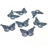 Estampes Pendentifs Papillons 15mm métal finition Bleu Nuit