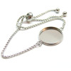Support de Bracelet  20mm Réglable, Maille Paloma en Acier Inoxydable 304, placage Argent Platine