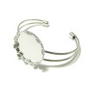 Support bracelet Couronne 20mm Laiton finition Argent Platine