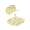 Estampes, Pendentifs, Feuille Ginkgo Biloba Filigrane 30mm Laiton Doré