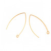 Boucles d'oreille dormeuses  35mm Laiton finition Doré à l'or fin 18K