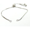 Bracelet Réglable, Intercalaire  11 cm, maille Paloma, Laiton finition Argent Platine