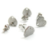 Boucles d'oreilles Puce Cœur martelé 9mm Acier Inoxydable finition Argenté