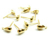 Boucles d'oreille, Puce Goutte avec attache 12mm, Laiton finition Doré à l'or fin 18K
