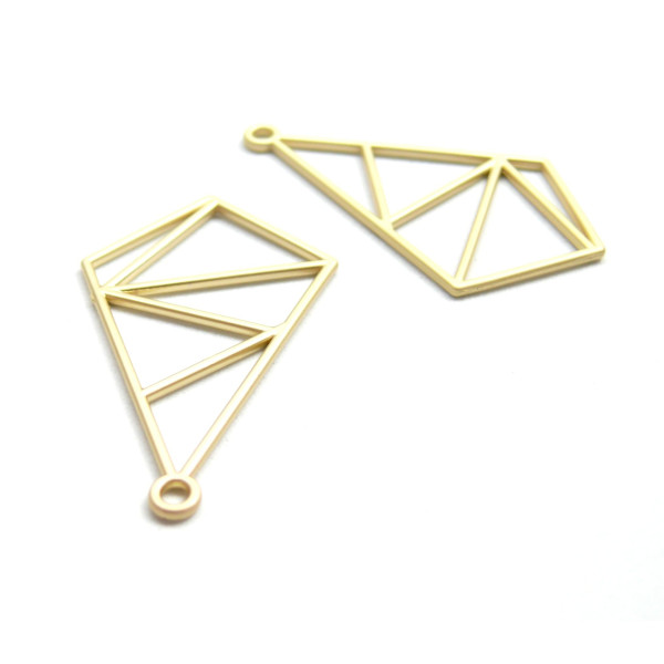 Pendentifs, breloques Graphique 40mm, métal finition Or mate