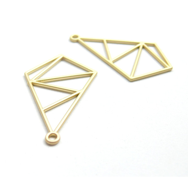 Pendentifs, breloques Graphique 40mm, métal finition Or mate