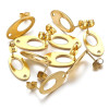 Boucles d'oreilles Ovale 18mm avc trou Acier Inoxydable 304 finition Doré avec embouts poussoirs