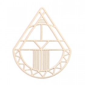 Estampes, pendentifs Goutte Art déco 44mm métal coloris Doré