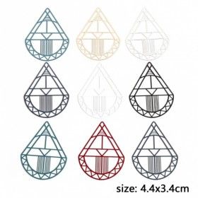 Estampes, pendentifs Goutte Art déco 44mm métal coloris Gris Anthracite