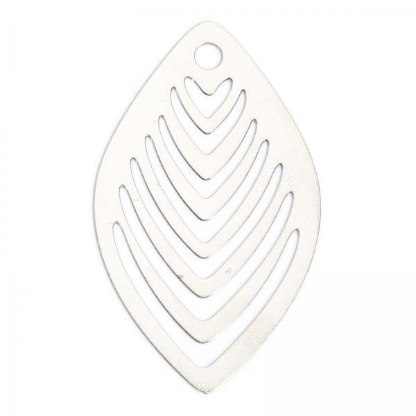 Estampes, pendentifs Multi Ovales 41mm métal coloris Argenté
