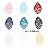 Estampes, pendentifs Multi Ovales 41mm métal coloris Bleu Vert Pétrole