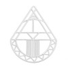 Estampes, pendentifs Goutte Art déco 44mm métal coloris Argenté