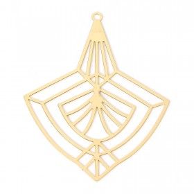 PS11919072 – Lot de 2 ou 4 Estampes Pendentifs Géométrique Art déco 51mm Métal Doré