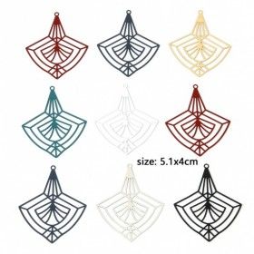 Estampes, pendentifs Géométrique ART DECO 51mm métal coloris NOIR