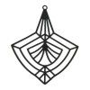 Estampes, pendentifs Géométrique ART DECO 51mm métal coloris NOIR