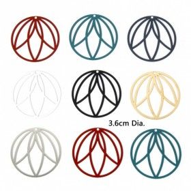 Estampes Pendentifs Cercle Art déco 36mm métal finition Argenté