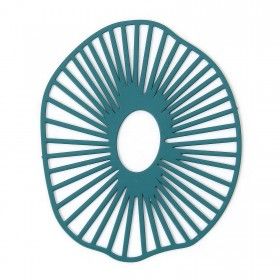 Estampes - pendentif filigrane Géométrique Anémone 42 par 33mm - métal finition Bleu vert Canard